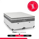 Ver imagem 7 de Cama Box Baú Casal Bipartido + Colchão Paris Molas Cinza Couro Branco/cinza
