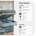 Ver imagem 5 de Cama Box Baú Casal Bipartido + Colchão Paris Molas Cinza Couro Branco/cinza