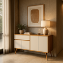 Ver imagem 2 de Aparador Buffet Ravi 161cm Desing Retro Sofisticado com 4 Portas e 1 Gaveta – Perternella:nature/off