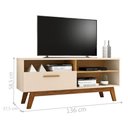 Ver imagem 2 de Rack para TV Renoir 55 MDP com Nichos Off White Cinamomo Bechara Móveis