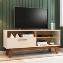 Ver imagem 1 de Rack para TV Renoir 55 MDP com Nichos Off White Cinamomo Bechara Móveis