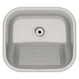 Tanque de Encaixe Tramontina Hera Compact 19 em Aço Inox Escovado 40x35 Cm 94404107 - 1