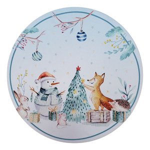 Kit 4 Capas Sousplat Boneco de Neve de Natal 35cm X 35cm