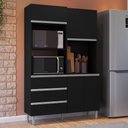 Ver imagem 2 de Kit Cozinha Compacta 4 Portas 120 cm Livia Preto Reajl