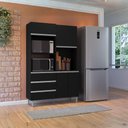 Ver imagem 5 de Kit Cozinha Compacta 4 Portas 120 cm Livia Preto Reajl