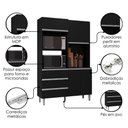 Ver imagem 4 de Kit Cozinha Compacta 4 Portas 120 cm Livia Preto Reajl