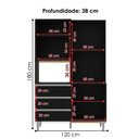 Ver imagem 3 de Kit Cozinha Compacta 4 Portas 120 cm Livia Preto Reajl