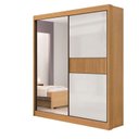 Ver imagem 1 de Guarda Roupa Solteiro 2 Portas 3 Gavetas - Atenas Ripado-cinamomo/off White - Móveis D'doro