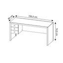 Ver imagem 3 de Mesa de Computador ME4113 c/ 3 Gavetas Nogal - Tecno Mobili