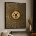 Ver imagem 1 de Quadro Canvas Abstrato Mandala Marrom e Dourado-mold.preta:60x40cm