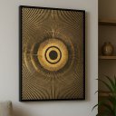 Ver imagem 2 de Quadro Canvas Abstrato Mandala Marrom e Dourado-mold.preta:60x40cm