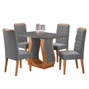 Ver imagem 2 de Mesa de Jantar 4 Lugares Los Angeles Mel/cinza/veludo Cinza - Viero Móveis