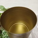Ver imagem 5 de Cachepô de Metal Dourado 18x16x16cm Vaso Plantas Jardim Sala Suculenta Flores