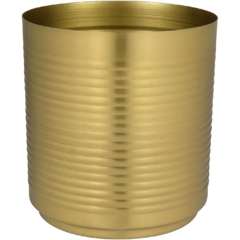 Cachepô de Metal Dourado 18x16x16cm Vaso Plantas Jardim Sala Suculenta Flores