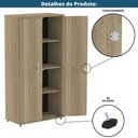 Ver imagem 5 de Armário Alto P25 Pandin 80 Cm (largura) em Mdp Cor Noce Naturalle com 2 Portas e 3 Prateleiras