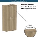 Ver imagem 7 de Armário Alto P25 Pandin 80 Cm (largura) em Mdp Cor Noce Naturalle com 2 Portas e 3 Prateleiras