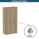 Ver imagem 6 de Armário Alto P25 Pandin 80 Cm (largura) em Mdp Cor Noce Naturalle com 2 Portas e 3 Prateleiras