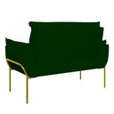 Ver imagem 4 de Kit 2 Poltronas + Namoradeira Pé Metal Dourado Recepção Sala Verde