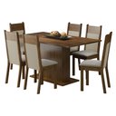 Ver imagem 2 de Conjunto Sala de Jantar Lousiana Madesa Mesa Tampo de Madeira com 6 Cadeiras Rustic/Crema/Pérola Cor