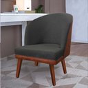 Ver imagem 2 de Kit 02 Poltrona Sophia Courissimo Nozes Linho Grafite - Dominic Decor