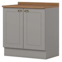 Ver imagem 1 de Balcao com Tampo 2 Portas 80cm Americana Cinza Nature Henn