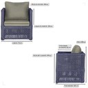 Ver imagem 2 de 3 Poltronas Madri Alumínio Corda Náutica Estofado 8 Trama Azul