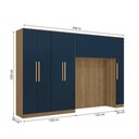 Ver imagem 3 de Quarto Modular Kappesberg Adapt Nogueira/azul Profundo 5 Peças 349cm
