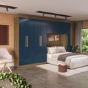 Ver imagem 2 de Quarto Modular Kappesberg Adapt Nogueira/azul Profundo 5 Peças 349cm