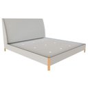 Ver imagem 2 de Cama King Estofada com Cabeceira 100% Mdf Cor: Linho Alumínio