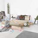 Ver imagem 7 de Futon Casal Tokio Sofa Cama Bege com Madeira Maciça