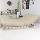 Ver imagem 5 de Futon Casal Tokio Sofa Cama Bege com Madeira Maciça