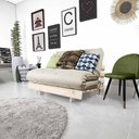 Ver imagem 6 de Futon Casal Tokio Sofa Cama Bege com Madeira Maciça