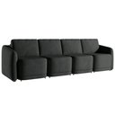 Ver imagem 3 de Sofá Cama Modulado Retrátil e Reclinável Varsóvia 316cm Veludo Cinza Chumbo G33 - Gran Belo