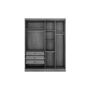 Ver imagem 6 de Quarto Modulado Rizon 3 Peças (2 Guarda Roupas + 1 Closet) QC210 Freijo Cumaru C- Fendi - Novo