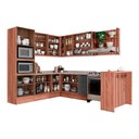 Ver imagem 2 de Kit Cozinha Modulada 9 Peças Bella (3aéreos+3balcões+1torrequente+1ilha+1complemento) C9p199