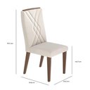 Ver imagem 5 de Conjunto de 4 Cadeiras de Madeira Maciça Megan Natural com Linho Off White