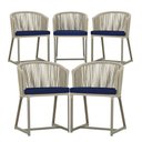Ver imagem 1 de 5 Cadeiras de Jantar Área Noronha em Alumínio com Pintura Fendi Corda Náutica E10 Trama Original
