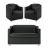 Kit Sofá Namoradeira Bia + 2 Poltronas Sala Recepção Cor:preto - 3