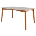 Ver imagem 3 de Mesa de Jantar Nesher Monalisa 160x90cm Retangular com Vidro Mel e Off White