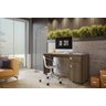 Escrivaninha Office Malta Lukaliam com Gaveta com Chave Rodízios Tampo 25mm 1,35m:imbuia - 1