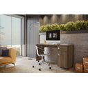 Ver imagem 1 de Escrivaninha Office Malta Lukaliam com Gaveta com Chave Rodízios Tampo 25mm 1,35m:imbuia