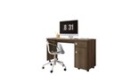Ver imagem 2 de Escrivaninha Office Malta Lukaliam com Gaveta com Chave Rodízios Tampo 25mm 1,35m:imbuia