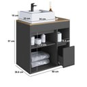 Ver imagem 4 de Balcão Gabinete de Banheiro Suspenso 60 Bangladesh 1 Porta e