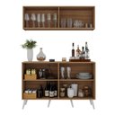 Ver imagem 4 de Kit Bar Armário Aéreo e Aparador 4 Portas Retrô Multimóveis Mp1086 Rustic/branco