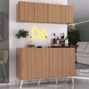 Ver imagem 2 de Kit Bar Armário Aéreo e Aparador 4 Portas Retrô Multimóveis Mp1086 Rustic/branco