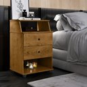 Ver imagem 2 de Mesa de Cabeceira Luxo 2 Gavetas - Freijo