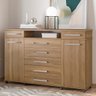 Cômoda 7 Gavetas 2 Portas 1 Cabideiro 1 Nicho com Rodizios Mônaco - Amendola Touch - 1