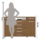 Ver imagem 3 de Cômoda 7 Gavetas 2 Portas 1 Cabideiro 1 Nicho com Rodizios Mônaco - Amendola Touch