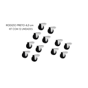 Ver imagem 2 de Kit de 12 Rodinhas Rodizios Fixos Preto para Moveis 40mm