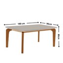 Ver imagem 4 de Mesa de Jantar Liz 180cm Tampo MDF Vidro Canto Copo com 6 Cadeiras Carolina